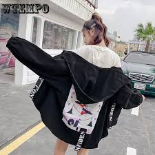 From the office to happy hour, you'll look like one cool cucumber. Buy Denim Jackets Women Print Hooded Jean Jacket Denim Loose Autumn Denim Jeans Coats Casacos Feminino At Affordable Prices Free Shipping Real Reviews With Photos Joom