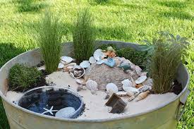 Mini Garten Meerjungfrau Zinnwanne Sand Graser Glasschussel Teich Mini Garten Diy Osterkorb Garten Gestalten