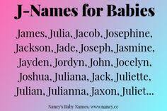 Most popular boy names starting with j. J Names For Babies J Names J Baby Girl Names Baby Names