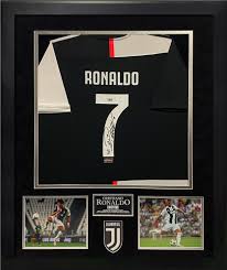 Ronaldo luís nazário de lima; Cristiano Ronaldo Autograph Jersey Back Juventus Black And White With Pink Trim 32x40 New England Picture