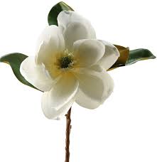 Korsmv 3 stems foam magnolia flower branch,fake flower stem,foam flower,spring silk flower wreath arrangement,home office living room wedding bridal bouquet bedroom floor vase decorations. Floral Decor 1 Short Branch Of Realistic White Artificial Magnolia Stem Of Faux Silk Flowers Home Garden