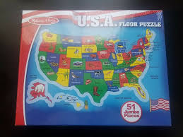 Melissa Doug Usa Map 51 Pieces Floor Puzzle Kids Developmental Learning Toy New Melissadoug Learning Toys Usa Map Floor Puzzle
