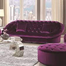 Most recent velvet purple sofas with purple leather sofa with backrest and stainless steel base on view photo 17 of 20. Cradle Style Retro Purple Velvet Tufted Sofa Living Room Furniture Unbranded Tufted Sofa Living Room Tufted Sofa Furniture