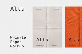 Wrinkle Fold Paper Mockup Paper Mockup Wrinkled Paper Stationery Mockup