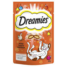 Dreamies Cat Treats With Tasty Chicken 60 G Crunchy On The Outside With An Irresistible Soft Inside Cat Biscuits Wi Chicken Treats Cat Treats Inside Cat