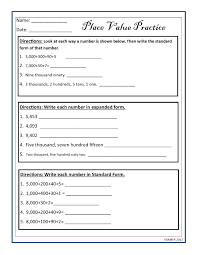 This Worksheet Helps Practice Place Value With Standard Form Expanded Form And Written Form To The Thousand Standard Form Place Values Place Value Worksheets
