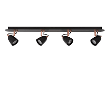 Schreiben sie die erste kundenmeinung. Ride Led Deckenstrahler 4 Flammig Schwarz Kupfer Chrom Inkl Gu10 Led 99 90