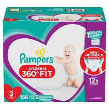 Pampers Cruisers 360 Fit Diapers Size 3 156 Count Walmart Com