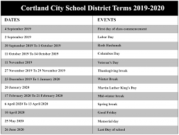Cortland City School District Academic Calendar 2021 2022