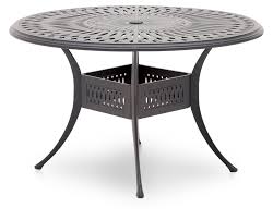 Trasimeno 48 Round Patio Table Adds A Traditional Touch For Your Backyard With Its Intricate Landscaped Metalwork Rowe Furniture Round Patio Table Patio Table