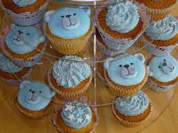 Baby Boy Cupcakes Blue Stars Teddy Bears For Christening Or Naming Ceremony Baby Shower Cupcakes For Boy Baby Shower Cupcakes Baby Boy Cupcakes