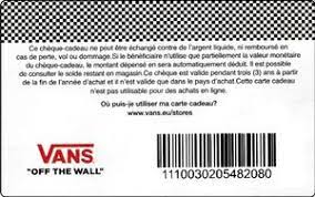 Physical gift cards & digital gift cards. Gift Card Vans Vans France Vans Col Fr Vans 001