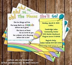 Create digital invitations & save time & money. Novel Concept Designs Dr Seuss Oh The Places You Ll Go Baby Shower Invitation
