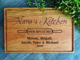 Personalized Cutting Board, Nana's Kitchen, Where Kid's Eat Free, Mother's  Day Gift, Grandma Gift, Custom Charcuterie Board, Solid Wood