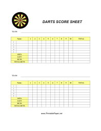 This Darts Score Sheet Has Space To Record Your Scores For Everybody S Favorite Pub Game Free To Download And Print Darts Dart Board Scoring Darts Game