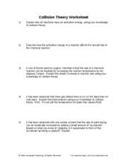 This is the collision theory vocabulary document translated into french. Collision Theory Worksheet Key2017 Pdf Collision Theory Worksheet Name Key 1 Explain Collision Theory Collision Theory Is A Way To Explain Why Course Hero