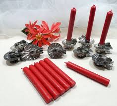 Vintage Christmas Tin Christmas Tree Clips Red Candles Christmas Tree Candle Clips Red Candles Vintage Christmas