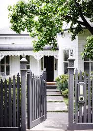 Grey Picket Fence Front Garden Design Exterior House Colors Fence Design