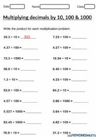 Free 4th mental multiplication worksheets, including multiplication tables and multiplication facts practice, multiplying single digit numbers by whole tens or whole hundreds, missing factor questions and multiplying in sample grade 4 multiplication worksheet. Decimals Worksheets And Online Exercises
