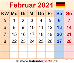 Kostenloser jahreskalender für das jahr 2021 zum ausdrucken (pdf), inklusive. Kalender Februar 2021 Als Pdf Vorlagen