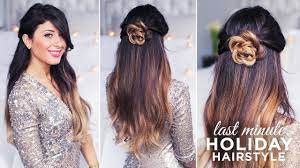 Cute And Easy Last Minute Holiday Hairstyle Luxy Hair Simple Prom Hair Glamorous Hair Hairstyle