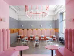 Wes Anderson Inspired Colorful Cafes Around The World Restaurant Interior Design Colorful Cafe Modern Interior Design