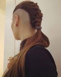 Wear it loose and natural, or use it as a basis for many of the female viking styles that we explore below. Girl With Shaved Sides And Braided Mohawk Viking Girl Viking Hairstyle Undercut Long Hair Long Hair Shaved Sides Viking Hair