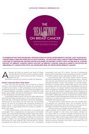 Use of oral contraceptives or hormone replacement therapy do not increase the risk of bladder cancer. Hilton Head Magazines Ch2 Cb2 The Real Skinny On Breast Cancer What Women Can Do