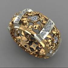 Luxury Gold Color Jewelry Accessories Finger Rings Jewelry Model Rings For Men Women Rings