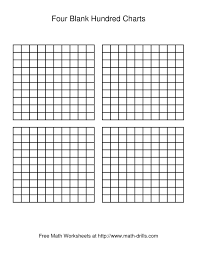 the four blank hundred charts math worksheet from the number