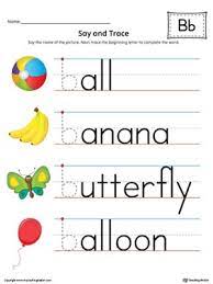 Say And Trace Letter B Beginning Sound Words Worksheet Color Letter B Worksheets Learning Worksheets Learning Letters