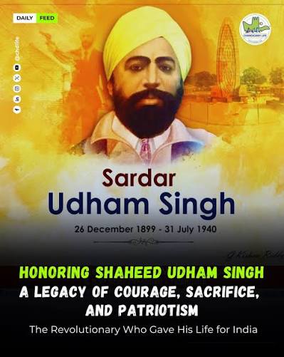 Today, we honor the memory of Shaheed Udham Singh, a true revolutionary and freedom fighter who sacrificed his life for India's independence. Let his unwavering patriotism and courage inspire generations to come. #