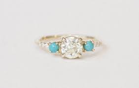 Custom Diamond Stone Cluster Rings Mociun Turquoise Ring Engagement Turquoise Rings Custom Wedding Rings