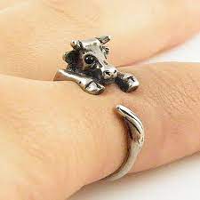 Animal Wrap Ring Cow White Bronze Adjustable Ring Keja Jewelry Aquamarine Engagement Ring White Gold Sapphire Engagement Ring Blue Gold Wrap Ring