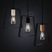 Metal Duedi Base Lampshade Black With Wooden Socket Cover And E26 Socket
