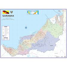 Find your way around sarawak using these simple to read and practical maps. Map Of Sarawak 36 X 48 88 9cm X 120cm Shopee Malaysia