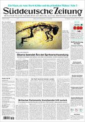 The paper is published from monday to saturday; Suddeutsche Zeitung Wikipedia