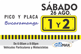 Note that pico y cedula is different than pico y placa used to address traffic during rush hour. Manana Sabado 26 De Agosto Pico Y Placa Para Terminados En 1 Y 2 En Bucaramanga Picoyplaca Bucaramanga Movilidad V Pico Y Placa Bucaramanga Placas