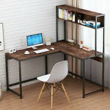 The best l shaped desks. Corner Table Computer Desk Wooden L Shaped Workstation With Storage Shelf Office Ebay