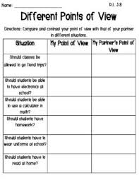 Different Points Of View Worksheet Point Of View Authors Point Of View Education Humor