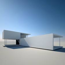 Realistic Modern House 1 3d Model Minimalist House Design Modern House Architecture