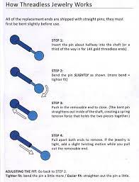 These Instructions Show A Regular Barbell But It Works Exactly The Same For The Flatback Nose Stud Threadless Gold Dragon Body