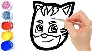 .pj masks of catboy to print for kids free coloring is a form of creativity activity, where children are invited to give one or several color scratches on a shape or pattern of images, thus creating an art creations. Pj Masks Coloring Pages How To Draw All Pj Masks Faces Coloring Catboy Owlette And Gekko Youtube