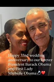 Happy 33rd wedding anniversary to to our forever President Barack Obama and  First Lady Michelle Obama
