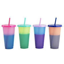 Nogis Color Changing Cups 24oz 4 Reusable Cold Drink Cups Bpa Free With Lids And Straws Summer Coffee Tumblers Party Cups For Adults Teens Walmart Com Walmart Com