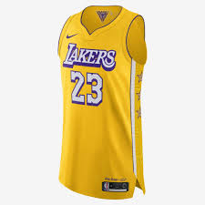 Let everyone know where your allegiance lies. Nike Lebron James Lakers City Edition Nba Authentic Jersey In Yellow For Men Lyst