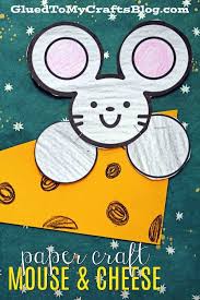 Cute Mouse And Cheese Paper Kid Craft Tutorial Kids Art Projects Crafts For Kids Paper Art Projects