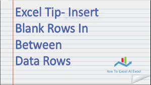 In the menu bar, click insert and select rows. Insert Blank Row After Every Data Row In Excel Excel Tip Youtube