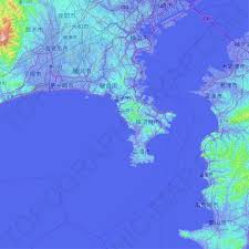 The course of the line and station locations. Yokosuka Topographic Map Elevation Relief