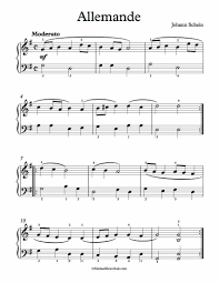 Free Piano Sheet Music Allemande Johann Schein Enjoy Classical Sheet Music Piano Music Piano Sheet Music